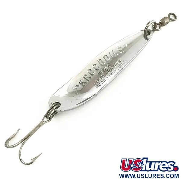Luhr Jensen Krocodile DIE #4, nikiel/zielony, 14 g błystka wahadłowa #6490