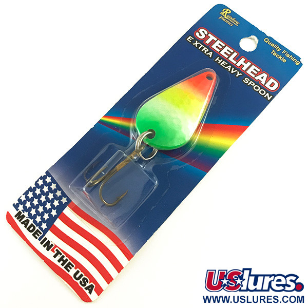 Rainbow Plastics Steelhead UV (świeci w ultrafiolecie), neonowo zielony/żółty, 14 g błystka wahadłowa #6632