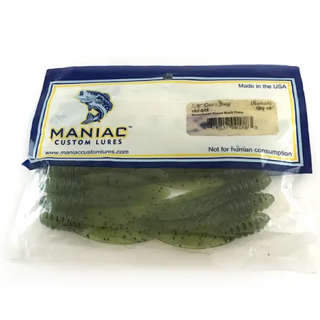 Maniac Custom Lures Maniac Cut'r Bug, guma, 9 szt., Zielona dynia #6668