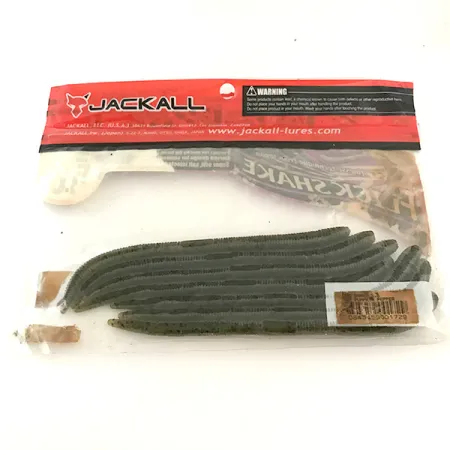 Jackall Flick Shake Worm, guma, 7 szt., Zielony Dyniowy Pieprz #6679