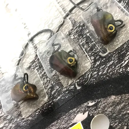 Other DUH!!! Head , zestaw offsetowych główek jigowych, Oliwkowy/czerwony, 11 g #6722