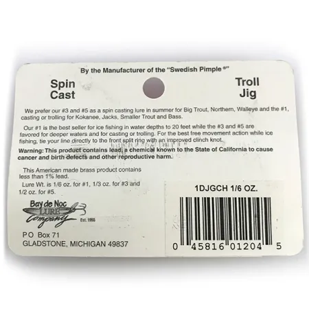 Bay de Noc Do-Jigger #1, złoto, 5 g błystka wahadłowa #17636