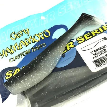 Gary Yamamoto Yamamoto Saltwater series, guma, 3 szt., Czarny z hologramowym brzuchem #6830