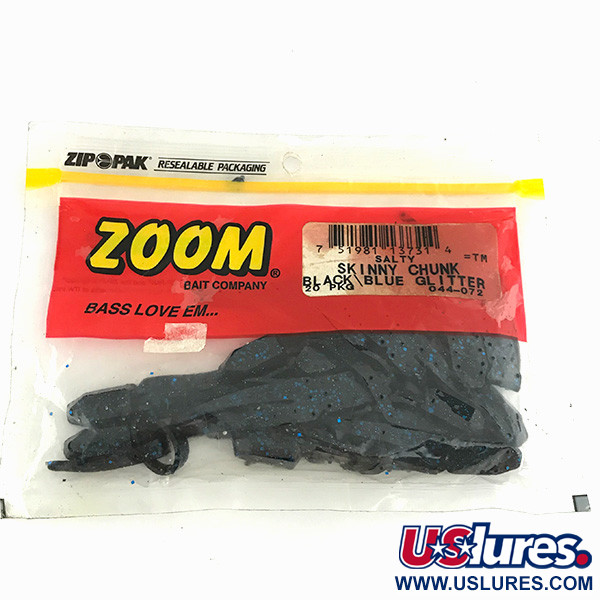  Zoom Skinny Chunk, guma, 18 szt., Czarny/niebieski brokat,  g  #6895