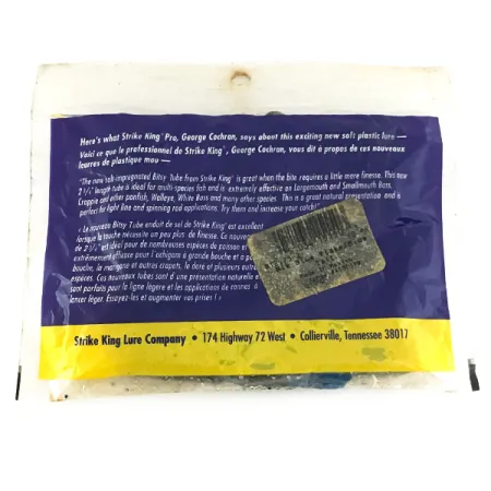 Strike King Bitsy Tube, guma, 10 szt., niebieski płatek #6953