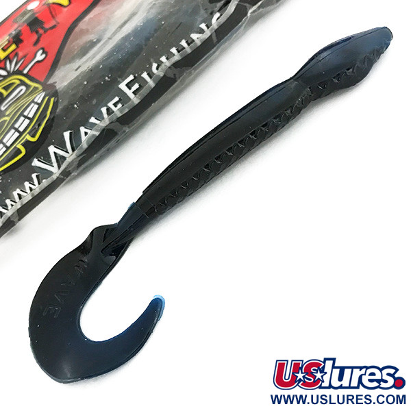 Wave industries Wave Worms, guma, 6 szt., Czarny/niebieski brokat,  g  #6959