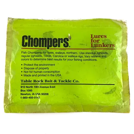 Chompers Single Tail Grub, 8 szt., pieprz Chartreuse #7088