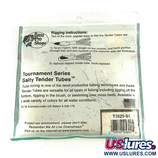  Bass Pro Shops Salty Tender Flipping Tubes, guma, 7 szt., Zielona dynia,  g  #7089