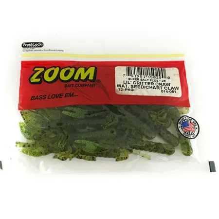 Zoom Lil Critter Craw, guma, 12 szt., Wat Seed/Chartreuse #7091
