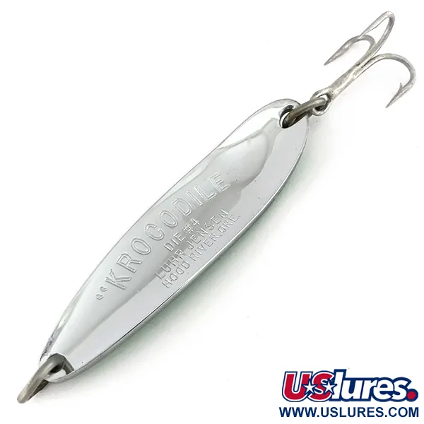 Luhr Jensen Krocodile DIE #4, nikiel/zielony, 19 g błystka wahadłowa #7517