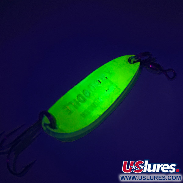 Luhr Jensen Krocodile UV (świeci w ultrafiolecie), żółty, 9 g błystka wahadłowa #7604