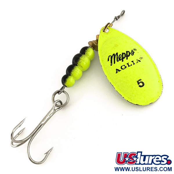  Mepps Aglia 5 Fluo UV (świeci w ultrafiolecie), Chartreuse, 14 g błystka obrotowa #7621