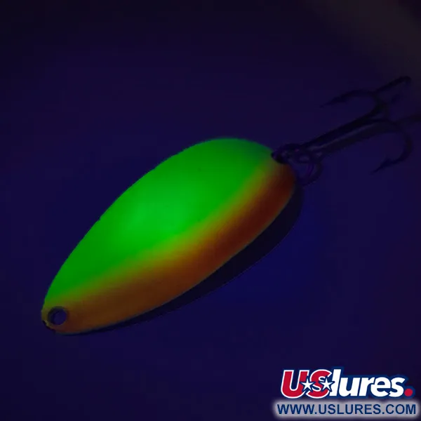 Seneca Little Cleo (Hula Girl, UV - świeci w ultrafiolecie), żółty/pomarańczowy/nikiel, 14 g błystka wahadłowa #7723