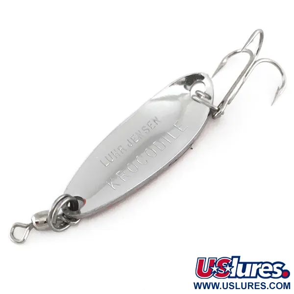 Luhr Jensen Krocodile, nikiel młotkowany/czerwony, 9 g błystka wahadłowa #7869