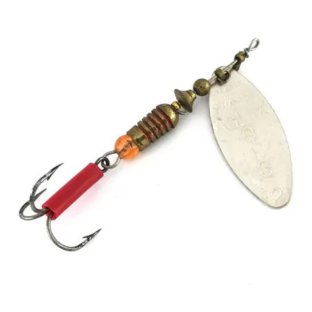 Mepps Aglia Long 2 model z lat 1960-tych, srebro, 7,4 g błystka obrotowa #7977