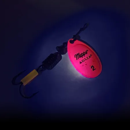 Mepps Aglia 2 Hot Pink UV (świeci w ultrafiolecie), Gorący różowy, 4,5 g błystka obrotowa #7979