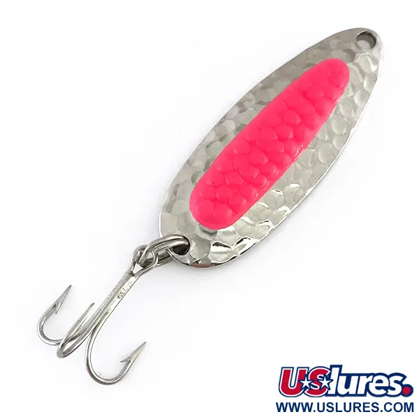  Blue Fox Pixee UV (świeci w ultrafiolecie), młotkowany nikiel/różowy, 7 g błystka wahadłowa #8022