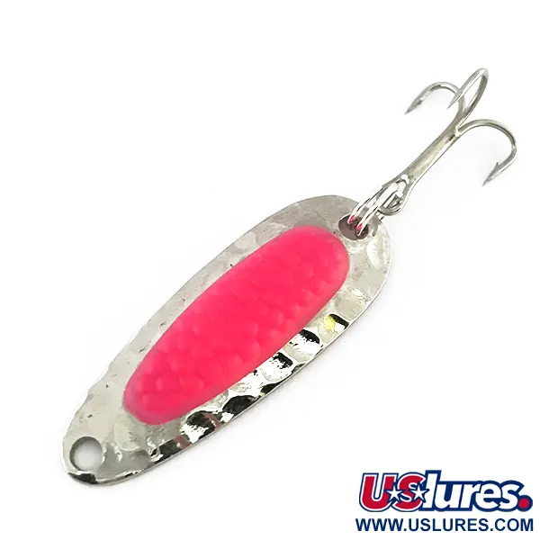  Blue Fox Pixee UV (świeci w ultrafiolecie), młotkowany nikiel/różowy, 4,5 g błystka wahadłowa #8023