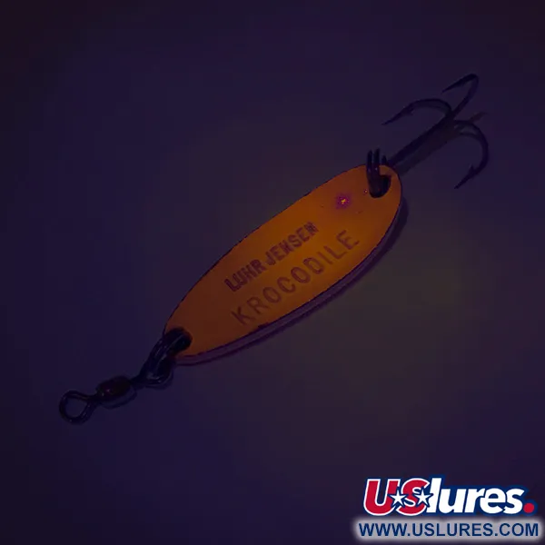 Luhr Jensen Krocodile UV (świeci w ultrafiolecie), czerwony/tęczowy hologram, 9 g błystka wahadłowa #8116