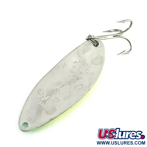 Seneca Little Cleo (Hula Girl, UV - świeci w ultrafiolecie), żółty/zielony/nikiel, 14 g błystka wahadłowa #8189