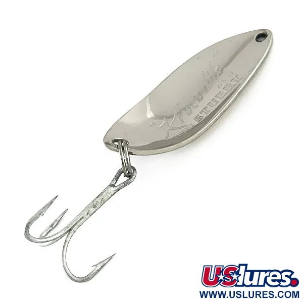 Luhr Jensen Krocodile Stubby, nikiel/niebieski, 14 g błystka wahadłowa #8233