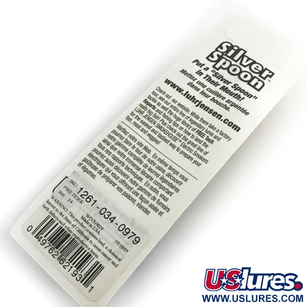 Luhr Jensen Błystka antyzaczepowa Silver Spoon UV (świeci w ultrafiolecie), Fire Tiger (Ognisty Tygrys), 21 g błystka wahadłowa #8624