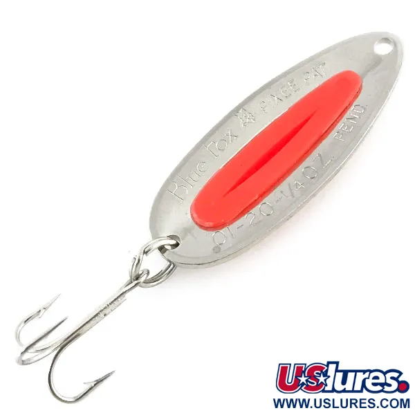  Blue Fox Pixee UV (świeci w ultrafiolecie), nikiel młotkowany/czerwony, 7 g błystka wahadłowa #8919