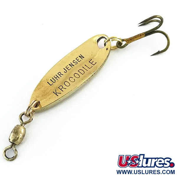 Luhr Jensen Krocodile, młotkowany złoty/pomarańczowy, 7 g błystka wahadłowa #8961