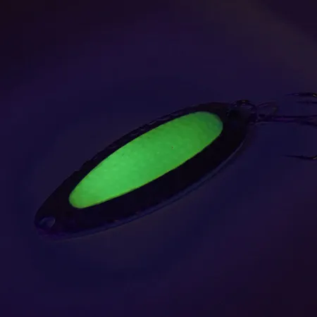 Nebco Pixee UV (świeci w ultrafiolecie), nikiel/zielony, 14 g błystka wahadłowa #9050