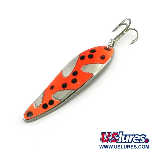 Acme Fiord Spoon UV (świeci w ultrafiolecie), jasny czerwony/czarny/nikiel, 7 g błystka wahadłowa #9069