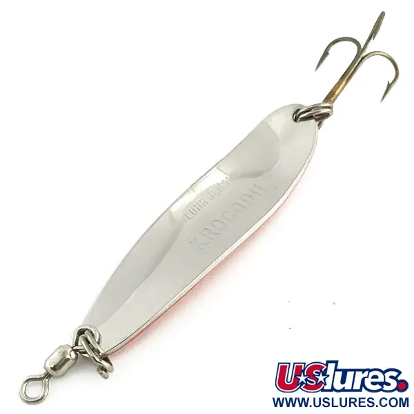 Luhr Jensen Krocodile DIE #4 UV (świeci w ultrafiolecie), nikiel/czerwony, 14 g błystka wahadłowa #9081