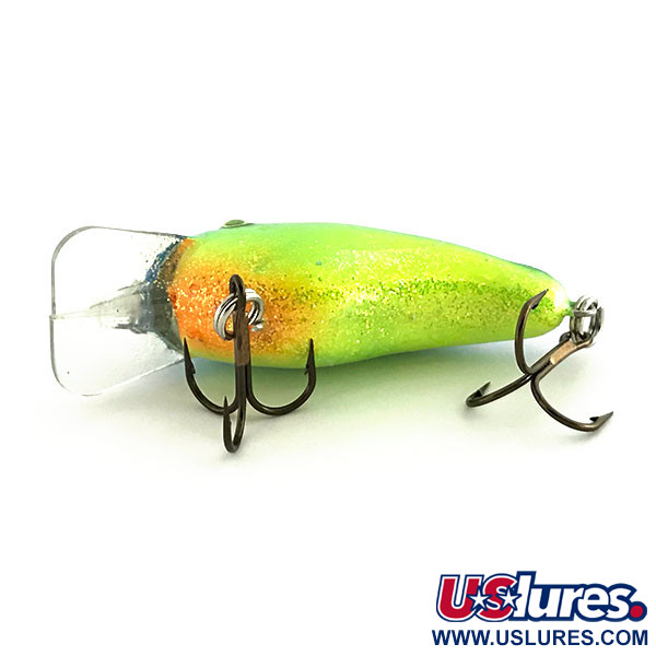  Strike King KVD 1.5 Hard Knock square bill, Chartreuse/niebieski brokat, 10 g wobler #9280