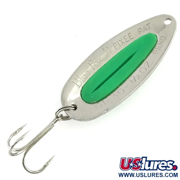 Blue Fox Pixee UV (świeci w ultrafiolecie), nikiel/zielony, 14 g błystka wahadłowa #9412