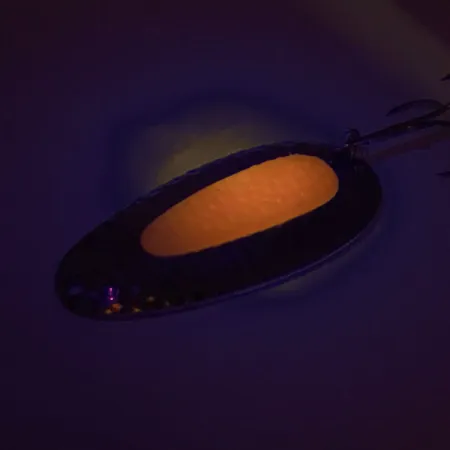 Nebco Pixee UV (świeci w ultrafiolecie), młotkowany nikiel/różowy, 24 g błystka wahadłowa #9460