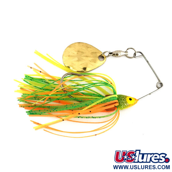  Strike King Mini-King Spinnerbait UV (świeci w ultrafiolecie), złoty/pomarańczowy/żółty/zielony, 7 g  #9695