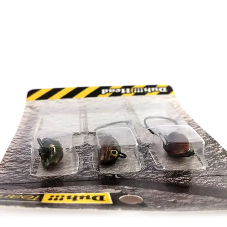 Other DUH!!! Head , zestaw offsetowych główek jigowych, Oliwkowy/czerwony, 11 g #9818