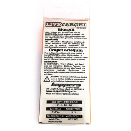 LiveTarget Koppers BlueGill, 7 g wobler #9844