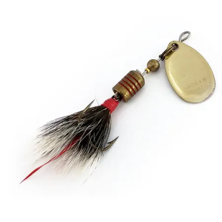 Mepps Aglia 1 dressed (z ogona wiewiórki) z lat 1970-x, złoto, 3,5 g błystka obrotowa #9912